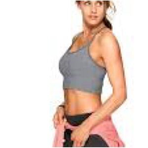 Athleta Beloved Bralette Gray XXS Longline Strappy Back